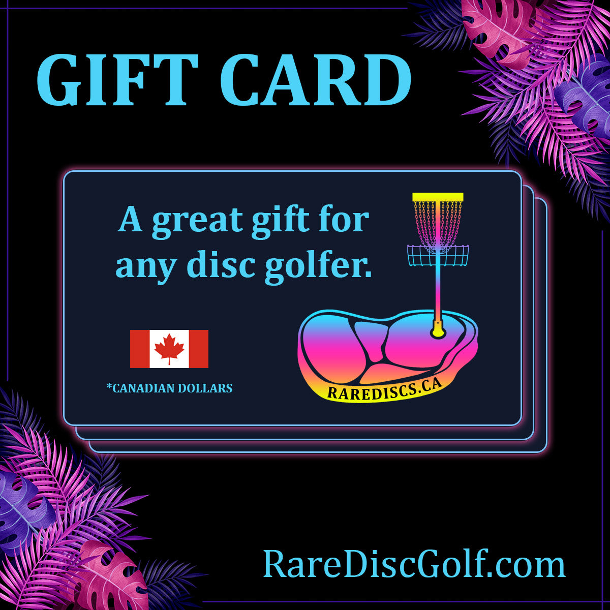 Disc golf frisbee supply store shop canada canadian gift card certificate giftcard christmas holiday birthday rare unique rarediscs berg