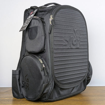 Sigr Odin Extra Large Disc Golf Backpack Bag Black Rare Discs Canada - Side Profile