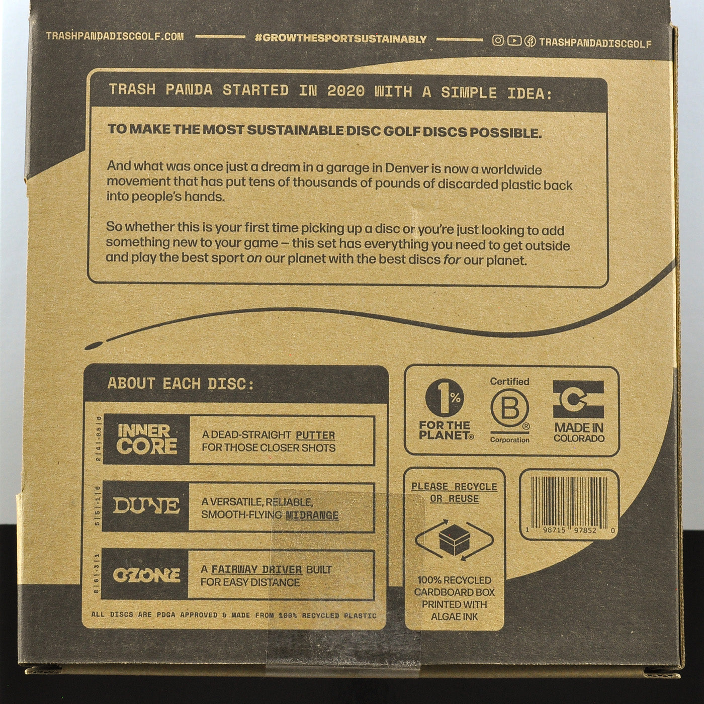 Trash Panda Premium Recycled Disc Golf Starter Set for Beginners